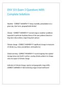 ENV 101 Exam 3 Questions With Complete Solutions