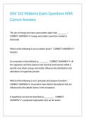 ENV 101 Midterm Exam Questions With Correct Answers