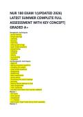NUR 180 EXAM 1&lpar;UPDATED 2026&rpar; &NewLine;LATEST SUMMER COMPLETE FULL &NewLine;ASSESSSMENT WITH KEY CONCEPT&vert; &NewLine;GRADED A&plus;