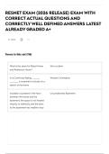 RESNET EXAM &lpar;2026 RELEASE&rpar; EXAM WITH CORRECT ACTUAL QUESTIONS AND CORRECTLY WELL DEFINED ANSWERS LATEST ALREADY GRADED A&plus;