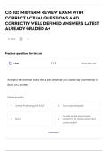 CIS 105 MIDTERM REVIEW EXAM WITH CORRECT ACTUAL QUESTIONS AND CORRECTLY WELL DEFINED ANSWERS LATEST ALREADY GRADED A&plus;
