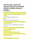 NUR 425 EXAM 1 LATEST 2026 &NewLine;COMPLETE QUESTION AND ANSWER &NewLine;GRADED A ARIZONA COLLEGE OF &NewLine;NURSING 