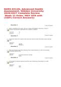 NURS-6512N Advanced Health Assessment Walden University Week 11 Complete Review Correct Answers