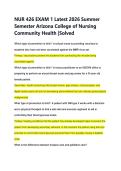 NUR 426 EXAM 1 Latest 2026 Summer &NewLine;Semester Arizona College of Nursing &NewLine;Community Health &vert;Solved 