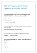 NUR 324 Fundamentals Final Exam Questions With Correct Answers