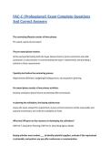 FAC-C &lpar;Professional&rpar; Exam Complete Questions And Correct Answers&vert; Latest Update