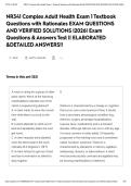 NR341 Complex Adult Health Exam 1 Textbook Questions with Rationales EXAM QUESTIONS AND VERIFIED SOLUTIONS &vert;2026&vert; Exam Questions & Answers Test &vert;&vert; ELABORATED &DETAILED ANSWERS&excl;&excl;&NewLine;&NewLine;