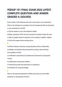 PERIOP 101 FINAL EXAM 2026 LATEST &NewLine;COMPLETE QUESTION AND ANWER &NewLine;GRADED A &lpar;SOLVED&rpar; 