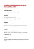 NURS 549 Final Exam Questions and Correct Answers&vert; Latest Update