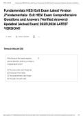 Fundamentals HESI Exit Exam Latest Version &sol;Fundamentals- Exit HESI Exam Comprehensive Questions and Answers &lpar;Verified Answers&rpar; Updated &lpar;Actual Exam&rpar; 20252026 LATEST VERSION&excl;&excl;&NewLine;&NewLine;