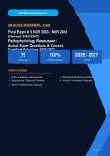 NUR 2063 Pathophysiology Final Exam 3 Rasmussen Actual Exam 2026&sol;2027 &ndash; Complete Exam-Style Questions &vert; 100&percnt; Verified &ndash; Pass Guaranteed &ndash; A&plus; Graded&NewLine;&NewLine;