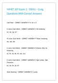 MMET 207 Exam 2 - TAMU &ndash; Craig Questions With Correct Answers