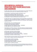 HESI MEDICAL-SURGICAL PRACTICE TEST EXAM QUESTIONS AND ANSWERS