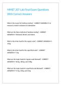 MMET 207 Lab Final Exam Questions With Correct Answers