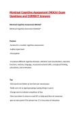 Montreal Cognitive Assessment &lpar;MOCA&rpar; Exam Questions and CORRECT Answers