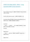 MMET 207 FINAL EXAM - TAMU &ndash; Craig Questions With Correct Answers 
