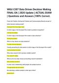WGU C207 Data Driven Decision Making &NewLine;FINAL OA &vert; 2026 Update &vert; ACTUAL EXAM &NewLine;&vert; Questions and Answers &vert;100&percnt; Correct&period; 
