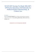 NCLEX Nursing Test Bank 2026-2027&colon; 139 Questions & Answers