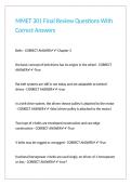 MMET 301 Final Review Questions With Correct Answers