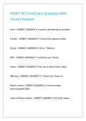 MMET 301 Final Exam Questions With Correct Answers 