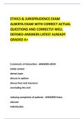 ETHICS & JURISPRUDENCE EXAM &NewLine;ALBERTA EXAM WITH CORRECT ACTUAL &NewLine;QUESTIONS AND CORRECTLY WELL &NewLine;DEFINED ANSWERS LATEST ALREADY &NewLine;GRADED A&plus; 