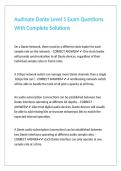 Audinate Dante Level 1 Exam Questions With Complete Solutions