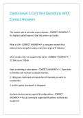Dante Level 1 Cert Test Questions With Correct Answers