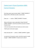 Dante Level 1 Exam Questions With Correct Answers
