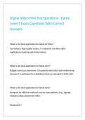 Digital Video Mini Test Questions - Dante Level 1 Exam Questions With Correct Answers 