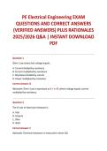 PE Electrical Engineering EXAM QUESTIONS AND CORRECT ANSWERS &lpar;VERIFIED ANSWERS&rpar; PLUS RATIONALES 2025&sol;2026 Q&A &vert; INSTANT DOWNLOAD PDF