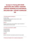 Surveyor-in-Training &lpar;SIT&rpar; EXAM QUESTIONS AND CORRECT ANSWERS &lpar;VERIFIED ANSWERS&rpar; PLUS RATIONALES 2025&sol;2026 Q&A &vert; INSTANT DOWNLOAD PDF