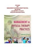 Test Bank for Management in Physical Therapy Practices 2nd Edition &vert; All Chapters Covered with Rationalized Answers