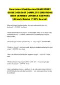 Smartsheet Certification EXAM STUDY &NewLine;GUIDE 2026&sol;2027 COMPLETE QUESTIONS &NewLine;WITH VERIFIED CORRECT ANSWERS &NewLine;&vert;&vert;Already Graded <100&percnt; Scored> 
