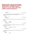 NURS-6512N Advanced Health Assessment Walden University Week 11 Complete Review Correct Answers