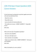 CON 3910 Quiz 3 Exam Questions With Correct Answers 