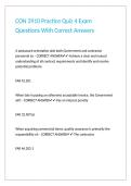 CON 3910 Practice Quiz 4 Exam Questions With Correct Answers&period;
