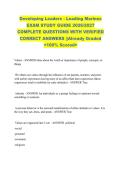 Developing Leaders - Leading Marines &NewLine;EXAM STUDY GUIDE 2026&sol;2027 &NewLine;COMPLETE QUESTIONS WITH VERIFIED &NewLine;CORRECT ANSWERS &vert;&vert;Already Graded &NewLine;<100&percnt; Scored> 