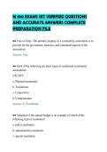 M 100 EXAMS SET VERIFIED QUESTIONS AND ACCURATE ANSWERS COMPLETE PREPARATION