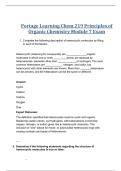 Portage Learning Chem 219 Principles of Organic Chemistry Module 7 Exam