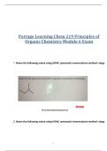 Portage Learning Chem 219 Principles of Organic Chemistry Module 6 Exam