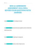 HESI A2 ADMISSIONS&NewLine;ASSESSMENT 2026&vert; WELL&NewLine;REVISED EXAM QUESTIONS WITH&NewLine;ANSWERS