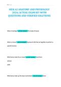 HESI A2 ANATOMY AND PHYSIOLOGY&NewLine;2026&vert; ACTUAL EXAM SET WITH&NewLine;QUESTIONS AND VERIFIED SOLUTIONS