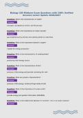 Biology 103 Midterm Exam Questions with 100&percnt; Verified&NewLine;Answers Latest Update 2026&sol;2027&NewLine;