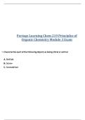 Portage Learning Chem 219 Principles of Organic Chemistry Module 3 Exam