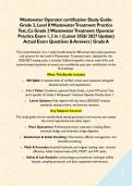 Wastewater Operator certification Study Guide-Grade 2&comma; Level II Wastewater Treatment Practice Test&comma; Ca Grade 2 Wastewater Treatment Operator Practice Exam 1&comma; 3 in 1 &lpar;Latest 2026&sol; 2027 Update&rpar; Actual Exam Questions & Answers &vert; Grade A&NewLine;&NewLine;