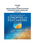 Test Bank For Kaplan & Sadock&rsquo;s Synopsis of Psychiatry 12th Edition By Robert Boland&semi; Marica Verdiun&semi; Pedro Ruiz &vert; Chapter 1-35 Complete Guide&vert; 100&percnt; Verified Q&A for Nursing & Med School Success