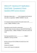 WGU C179 - Business of IT Applications - Study Guide - Competency 3 Exam Questions With Correct Answers&period;