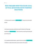 BSIS FIREARM WRITTEN EXAM 2026&vert;&NewLine;ACTUAL QUESTIONS WITH VERIFIED&NewLine;SOLUTIONS