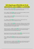 EET Final Exam UPDATED ACTUAL &NewLine;QUESTIONS AND CORRECT ANSWERS