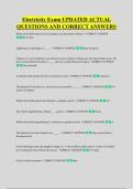 Electricity Exam UPDATED ACTUAL &NewLine;QUESTIONS AND CORRECT ANSWERS